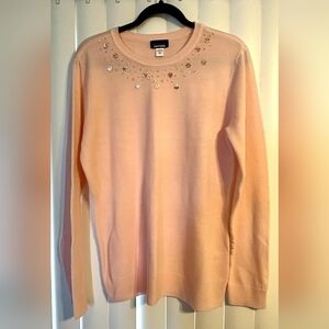 Basic Editions Pink Sweater with Embellishments